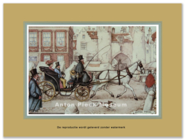Reproductie: Rijtuig met wit paard (middenformaat), Anton Pieck