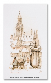 Vignetkaartje: Heusden, Stadhuistoren, Anton Pieck