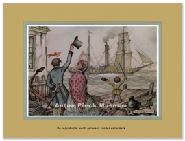 Reproductie: Vertrekkende boot (middenformaat), Anton Pieck