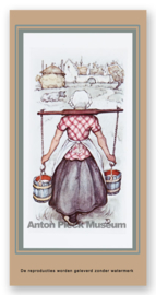 Vignetkaartje: Melkmeisje, Anton Pieck