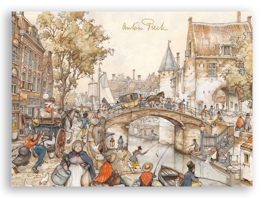 Puzzel: Stadsgezicht, Anton Pieck