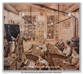 Reproductie: Klaslokaal met kinderen (grootformaat), Anton Pieck