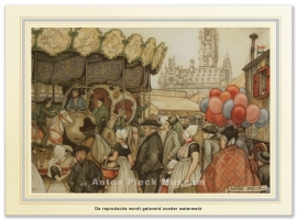 Reproductie: Middelburg Ballonnenverkoper (middenformaat), Anton Pieck