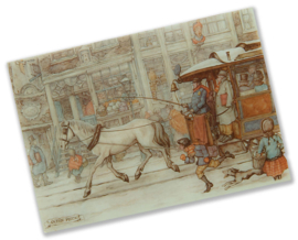 Ansichtkaart: Paardetram, Anton Pieck