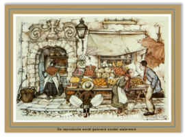 Kaart: Fruitstalletje, Anton Pieck