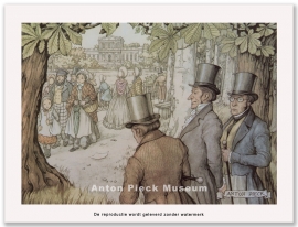 Reproductie: Drie heren met hoed (middenformaat), Anton Pieck