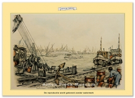 Reproductie: Rotterdam, Haven (middenformaat), Anton Pieck