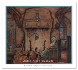 Reproductie: Vrouw met jong kind (grootformaat), Anton Pieck