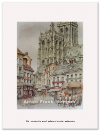 Reproductie: Antwerpen Groenplaats (middenformaat), Anton Pieck