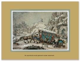 Reproductie: Woonwagen in de sneeuw (middenformaat), Anton Pieck