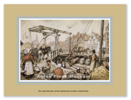 Reproductie: Hoorn, Ophaalbrug Veermanskade (grootformaat), Anton Pieck