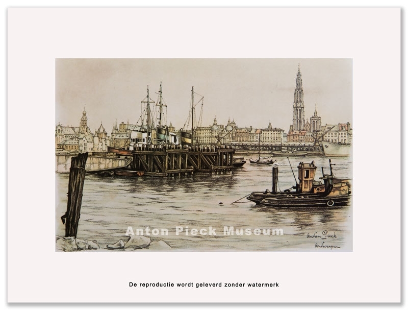 Reproductie: Antwerpen Haven (middenformaat), Anton Pieck