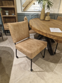 Set 4 eetkamerstoelen bull camel