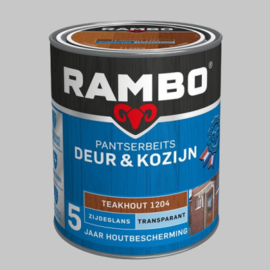 Rambo Pantserbeits Deur&Kozijn Transparant Teakhout 1204 Zijdeglans - 2,5 Liter