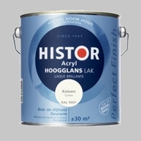 Histor Perfect Finish Zijdeglans acryl lak Leliewit 6213 - 7,5 Liter (SCHADE BLIKKEN)