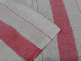 Multiple stripe red tablecloth