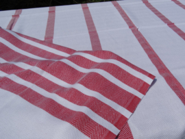 Herringbone red tablecloth