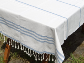 3 Stripe tablecloth blue