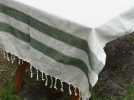 2 Stripe green tablecloth