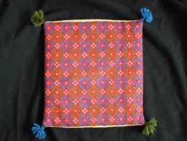 Pillow red blue green