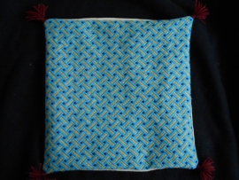 Pillow blue with yellow bars