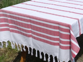 Herringbone red tablecloth