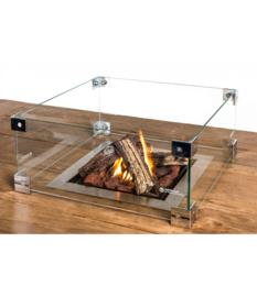 Cocoon Table Glazen ombouw Inbouwbrander Vierkant