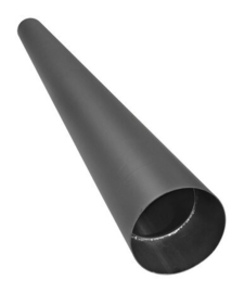 Buis zonder verjonging 100 cm 130 mm zwart 2 mm staal