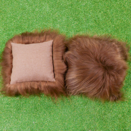 Brown cushion Icelandic sheepskin