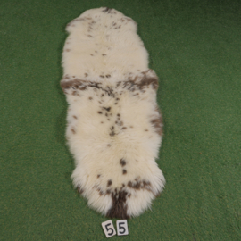 Bruin/wit  gemeleerd kortharig schapenkleed (Duo) 175 x 60