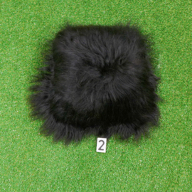 Black cushion Icelandic sheepskin