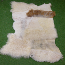 White & brown multi-layered sheepskin rug (200 x 150)