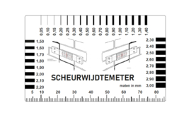 A512-1 Scheurwijdtemeter met zwart logo per veelvoud van 10 stuks