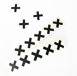 Stickers zwart mini Cross (10 stuks)