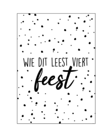 Kaart  ‘wie dit leest viert feest’