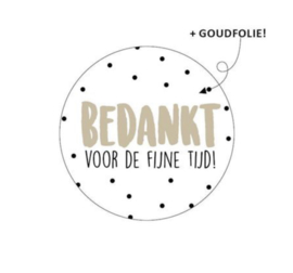 Sticker - Traktatiestickers ‘bedankt voor de fijne tijd’ (10 stuks)