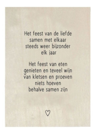 Houten kaart ‘feest van de liefde..’