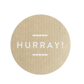 Stickers - Traktatiestickers kraft HURRAY! (10 stuks)