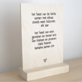 Houten kaart ‘het feest van de liefde’