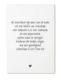 Kaart met Sinterklaas gedicht