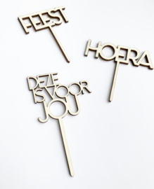 Houten caketopper ‘deze is voor jou’