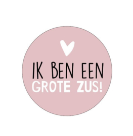 Sticker - traktatiestickers ‘ik ben een grote zus’ (10 of 30 stuks)