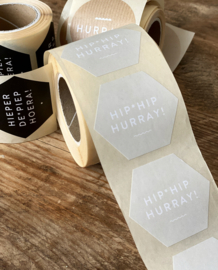 Stickers - Traktatiestickers Hip Hip Hurray (10 stuks)