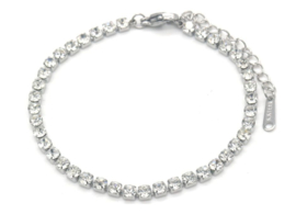 S. Steel armband Crystals zilverkleurig