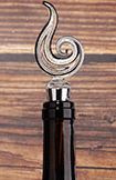 Flessenstop met Italian style glas 14x5cm zwart zilvergrijs