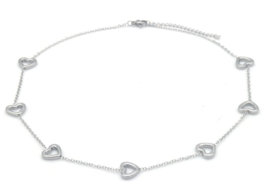 RVS ketting hartjes zilverkleurig