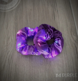 Purple scrunchie met LED lampjes