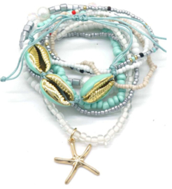 9 armbandjes blauw