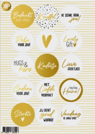 stickervel wit goudfolie