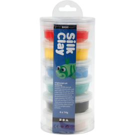 Silk Clay 6x14gr. basis kleuren